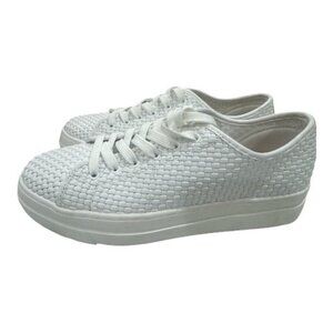 Lusillep White Woven Sneakers Womens 9M Lightweight Casual Shoes By On-34th